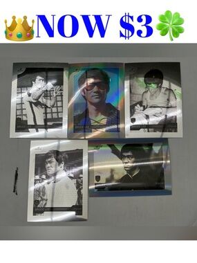 All 5 Bruce Lee Dragon 2024 Silver Chrome Refractor MMA Movie Cards BV $50